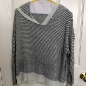 2 hooded sweaters black and white/ and Nancy blue and white.
